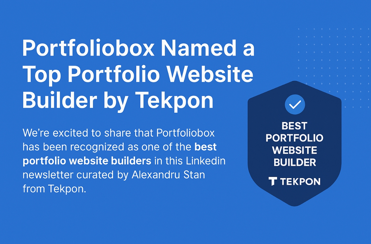 Thumbnail for Portfoliobox named a top portfolio website builder by Tekpon